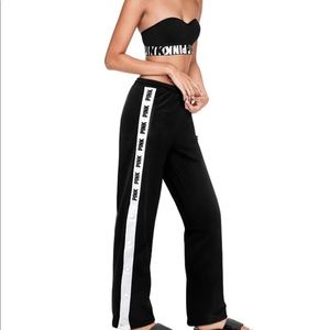 VS Pink Logo Wide Leg Snap Track Pant